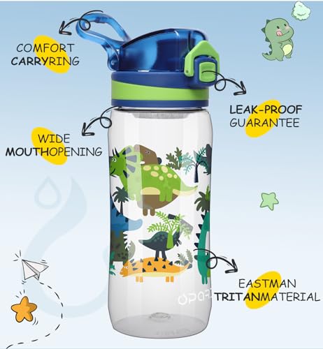 Image of Opard 17oz Kids Water Bottle with Leak Proof Flip-Top Lid, Reusable BPA-Free Tritan for School and Travel
