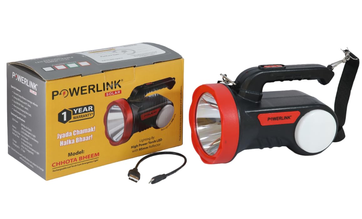 Powerlink Small BHEEM High Power with 2000mAH Rechargeable Led Torch Cum Emergency Sidelight Powered by Li-Ion Battery an Ergonomic Design (B0CYCJNY6L) Amazon Price History, Amazon Price Tracker