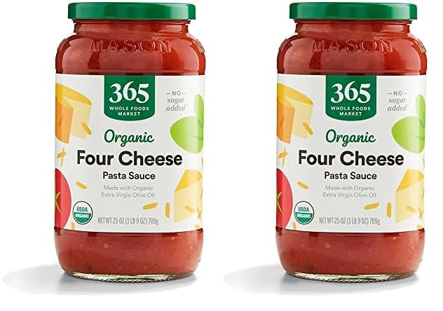 365 by Whole Foods MarketOrganic 4 Cheese Pasta Sauce, 25 Ounce (Pack of 2)USDA Organic