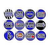Blue Cheerleading Buttons Pins