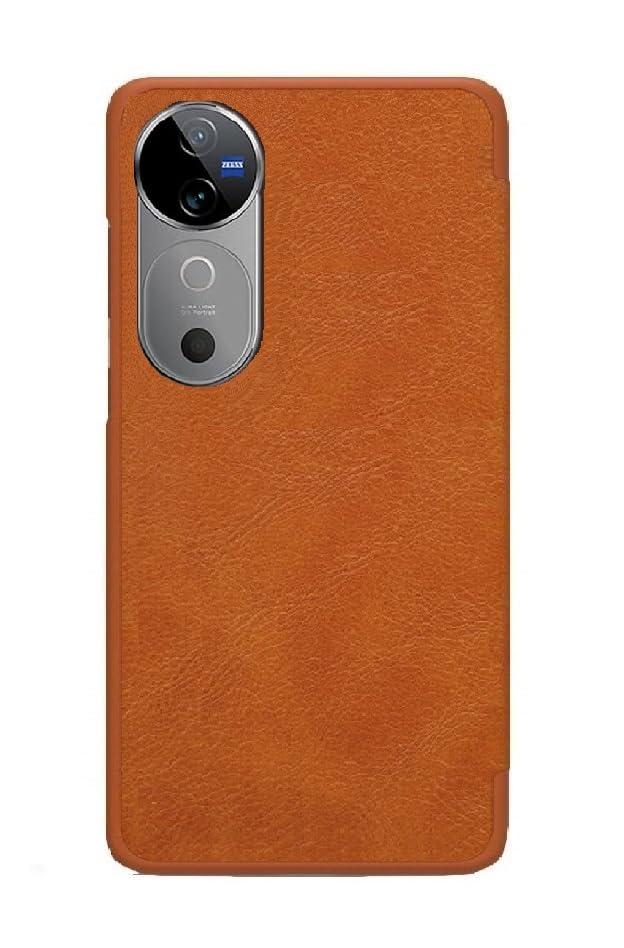 Image of WHITBULL Soft Leather Wallet flip case kick Stand with Magnetic Closure Lightweight Slim flip Cover for Vivo T4R 5G / Vivo V50 / V50e / V50 5G Elite Edition /iQOO Z10R - Brown