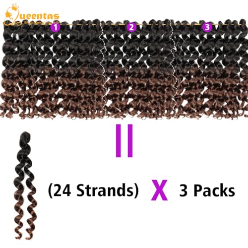 QUEENTAS 3Packs Short Crochet Hair for Women - Jamaican Gogo Braiding Hair Extensions 36 Roots (8inch,#1B/30) - Image 4