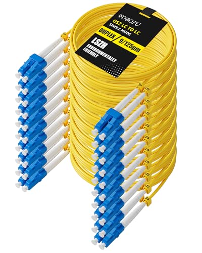 Cable de fibra LC a LC OS2 de 2m monomodo dúplex 9/125um LSZH amarillo en pack de 10 unidades