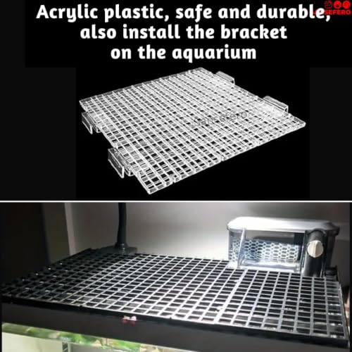 Image of SANSEFERO 5 MM Acrylic Aquarium Fish Tank Lid Cover Support Clip Clamp for Rimless Aquarium And Glass Top, Fish Tank Cover, Aquarium Hoods 6 Pieces ( White 2 Pcs Grid Divider 6 Pieces 5 MM Holder)
