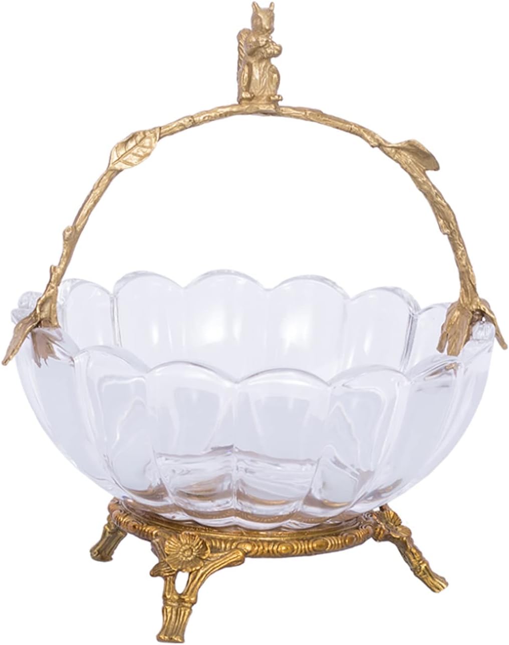 Luxury Transparent Fruit Bowl Crystal Glass Fruits Basket,Snacks Nuts Gift Dried Fruit Plate,Coffee Table Decoration Ornaments for Home Living Room