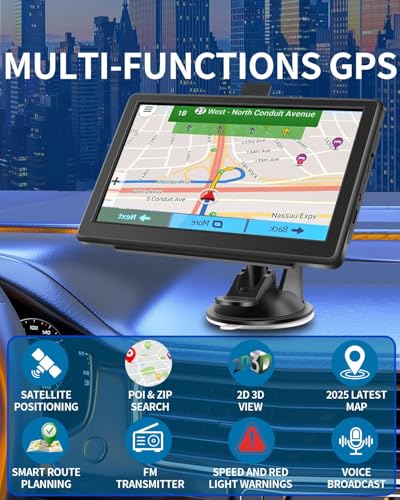 GPS Navigator for Car, Truck GPS with 7'' Touchscreen, Free Lifetime Updates, Car Navigation System with Turn-by-Turn Voice Guidance, Speed & Red Light Warning for All Cars (Car GPS) - Image 3