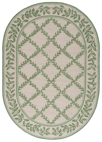 Tapete decorativo ovalado 4'6" x 6'6" de lana miniatura 3