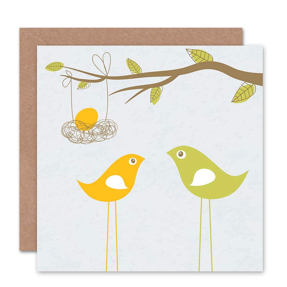 Wee Blue Coo NEW BABY BIRDS CARTOON BLANK GREETINGS BIRTHDAY CARD ART
