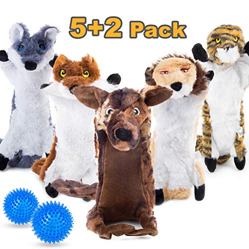 Mademax Dog Squeaky Toys No Stuffing, 5 Pack Dog Toys Crinkle Dog Toys