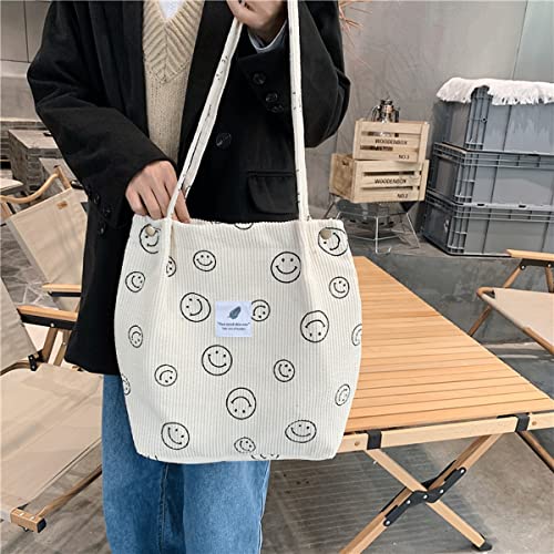 Image of JARKJARD Corduroy Tote Bag Aesthetic Cute Tote Bags Large School Shoulder Bags for TeenGirls Trendy Stuff