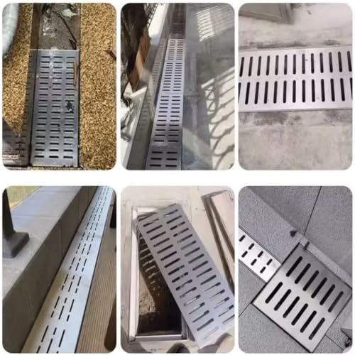 Couvercle d'évier extérieur en acier inoxydable pour drain de cour 400x300mm - 6