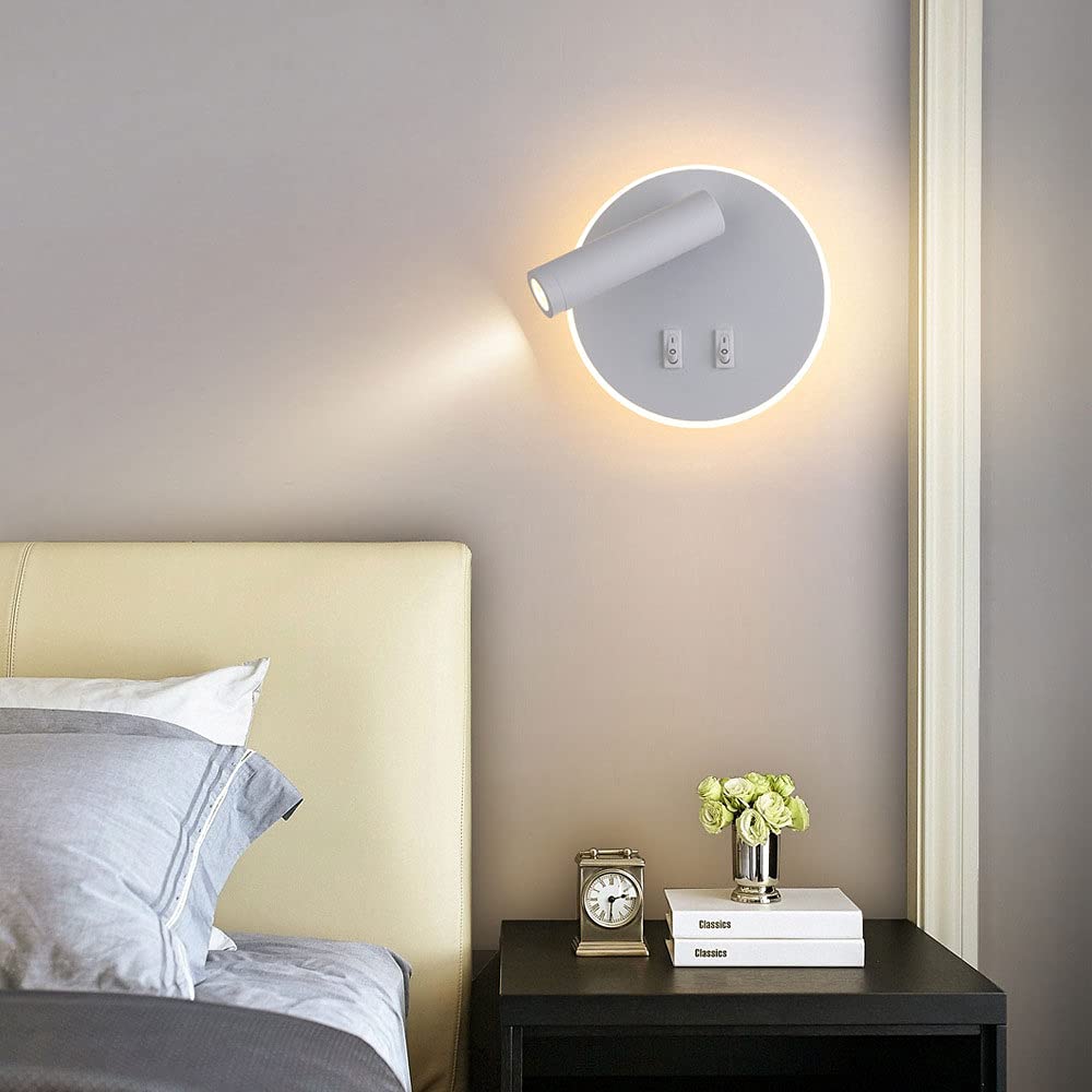 Applique da Parete per Camera da Letto, Illuminazione da Comodino in Vetro Vintage per Camera da Letto, Finitura d, Applique da Parete per Interni cablata con Interruttore a manopola in Ottone PE