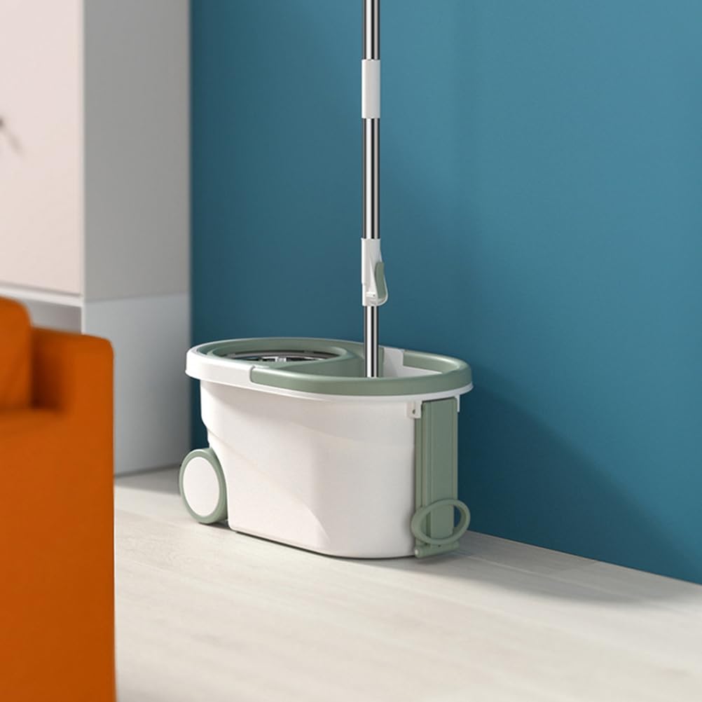 Balai et Seau avec essoreuse, Balai à Franges pivotant à 360°