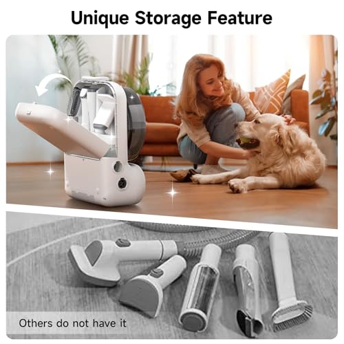 ELS PET Dog Grooming Vacuum & Dryer Kit, 15000Pa Pet Vacuum for Shedding, 2.5L Dust Cup for Dog Grooming Kit, 3 Suction Modes for Dogs and Cats