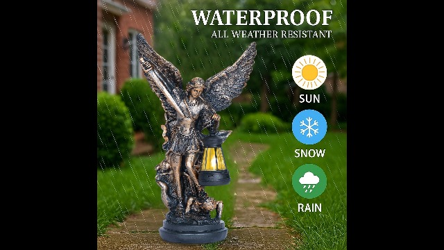 Amazon.com : Dlfghos St Michael The Archangel Solar Outdoor Garden