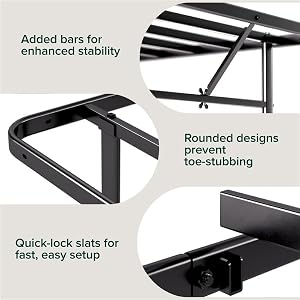 Zinus 14 Inch Rumi Metal Bed Frame, No Box Spring Needed, Black, Full — photo 4 of 6