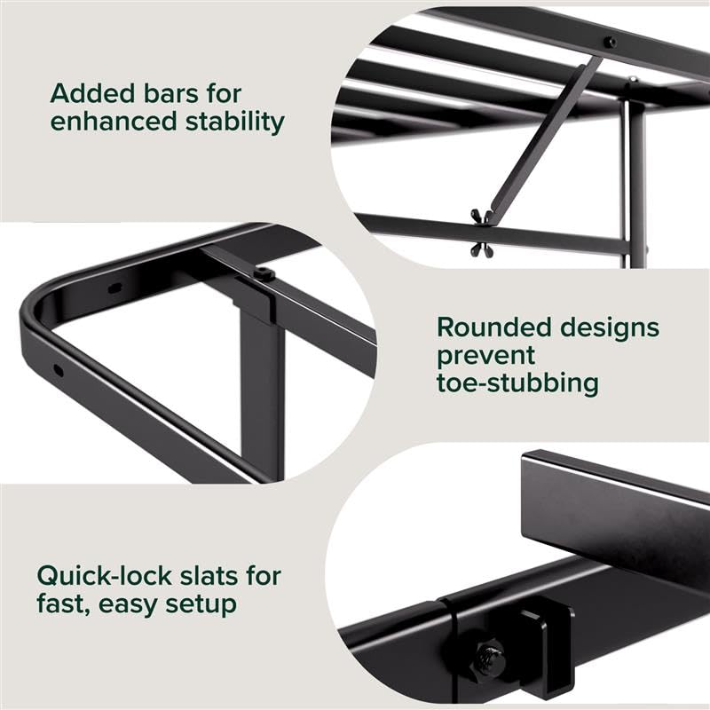 Image of Zinus Rumi 14in Full Metal Bed Frame, Quick Assembly SmartBase Mattress Foundation, Heavy Duty Sturdy Steel with No Box Spring Needed, Eco-Friendly Packaging, Black