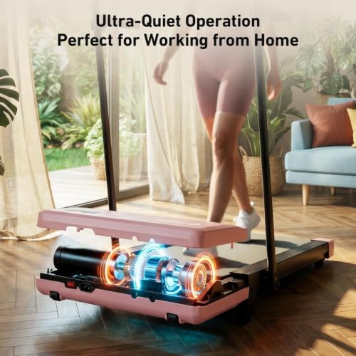 Image of DeerRun Walking Pad with 6% Incline, 3 in 1 Under Desk Treadmill for Home Office & Small Spaces, 2.5HP Quiet Walking Pad Treadmill with 300lb Capacity, 0.6-3.8MPH, App & Remote Control