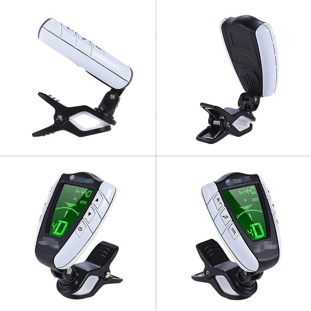 Tuner Guitar Tuner Clip-on Tuner Electronic Tuner Metronome 2-in-1 Guitar Bass Violino Ukulele Tuner Accessori for Strumenti Musicali