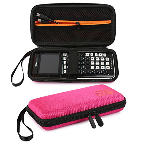 Faylapa Carrying Case Compatible with Graphing Calculator TI-83 Plus TI-84 Plus CE TI-89 Storage Travel Protective Pouch Pink