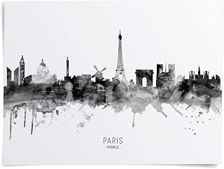 Paris France Skyline art print poster, unframed -11480