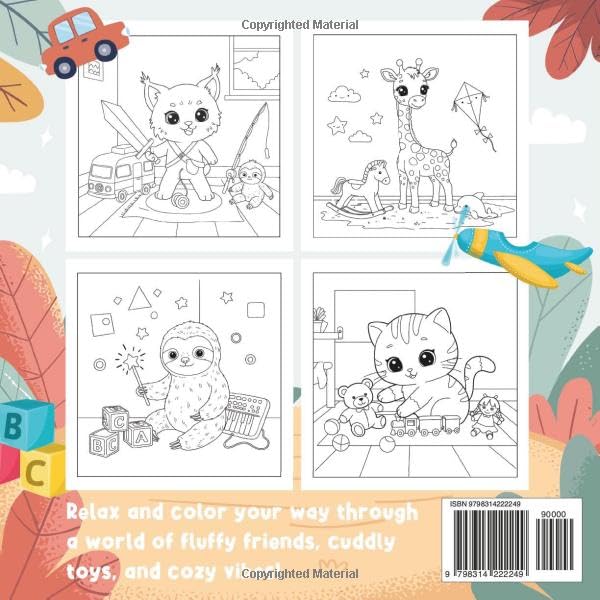 Snuggle And Shade : Cute Animals & Cuddly Toys: A Relaxing Coloring Book for Adults and Kids featuring Adorable Fluffy Friends, Cuddly Toys, and Cozy Vibes! image 3