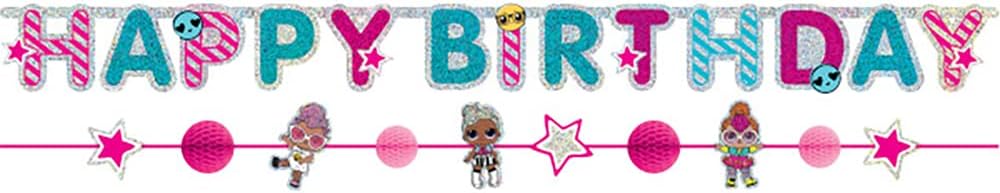 Multicolor LOL Surprise Together 4 Eva Paper Banner Kit - 6' x 6.5" (2 Pc) - Perfect for Parties & Celebrations