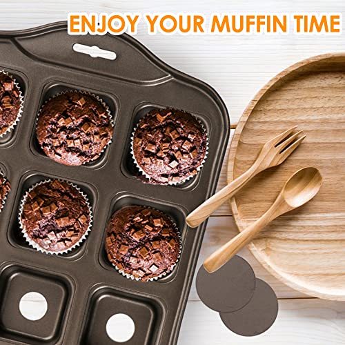 Cyimi Muffin Pan 12 Cup With Removable Bottom,Nonstick Cupcake Pans For Baking,Mini Muffin Cheesecake Tin For Oven, 12 Cavity Premium Carbon Steel Bakeware For Bite Size Tarts #TOP4