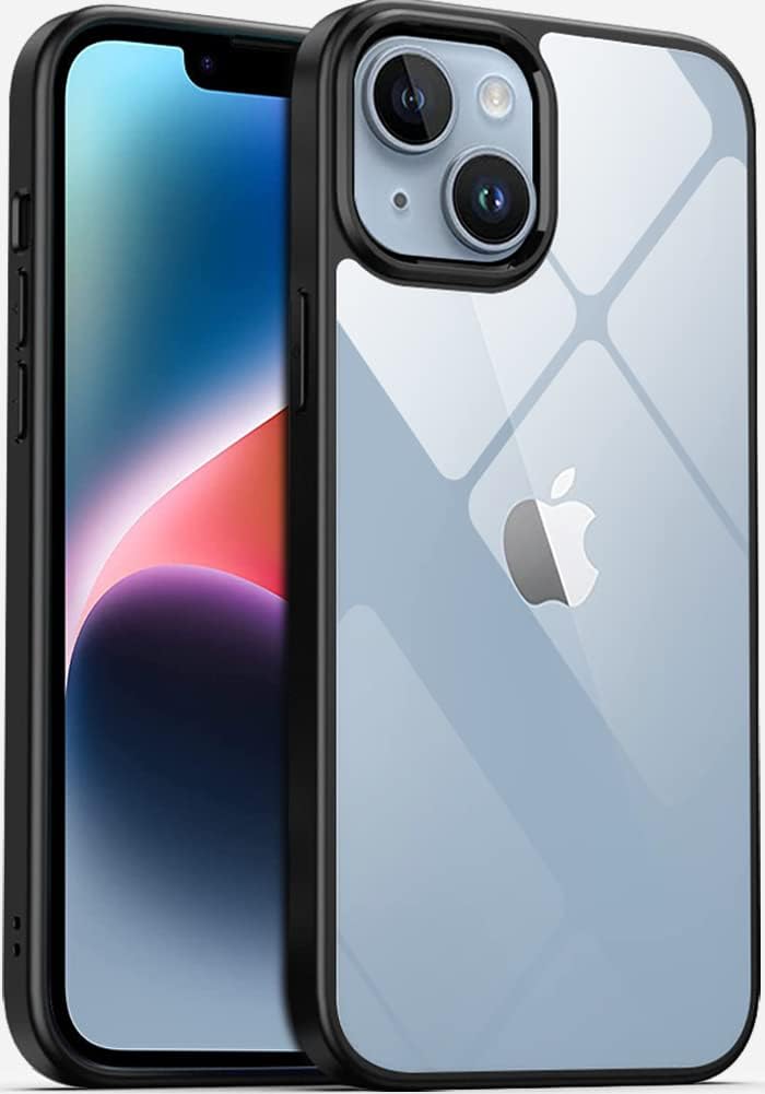 AmazonBasics Ultra Hybrid Camera Protection Back Cover Case for iPhone 14 (Polycarbonate, TPU