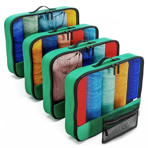 OW-Travel Organizadores de Maletas (Medium/Large) Organizador Maleta para Bolso. Organizador de Maleta para Viaje. Packing Cubes para Mochila 5 Verde