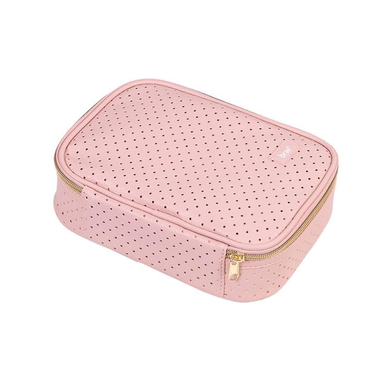 ESTOJO 100 PENS PERFURADO - PU - 1 ZIPER - ROSA
