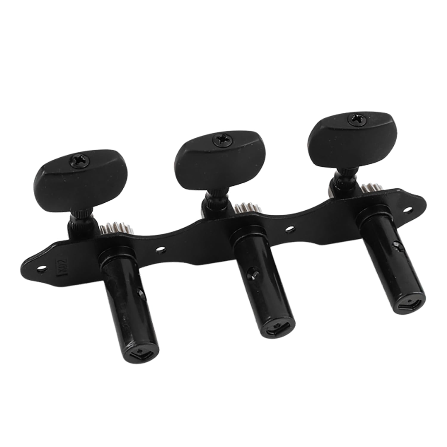 Afinadores de guitarra clásica 3L3R (3 en una fila), afinadores de engranaje abierto 1:18 con perilla cuadrada negra (negro)