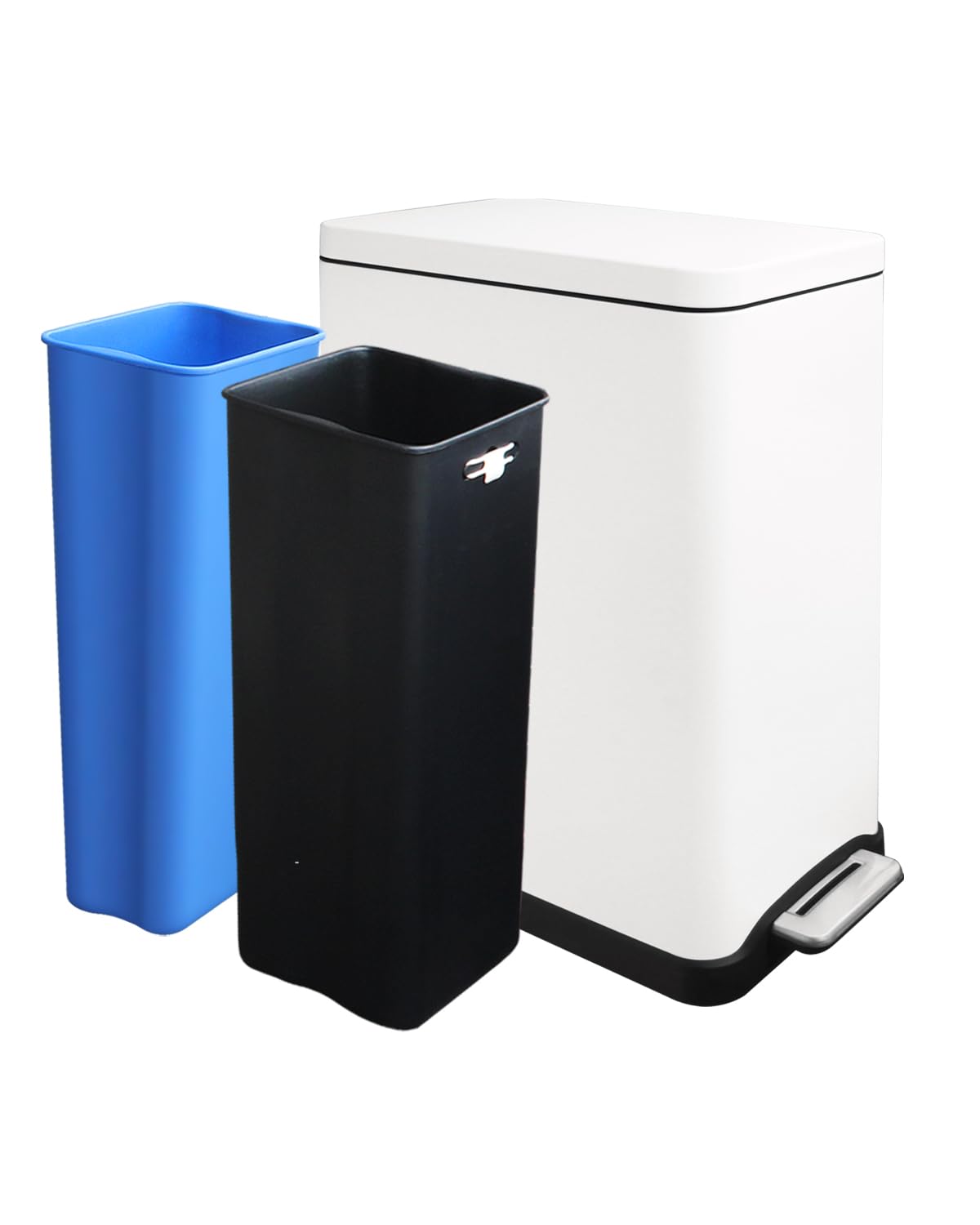 Ullege Kitchen Bin, 50L White Bin, Large Recycling Bins for Kitchen