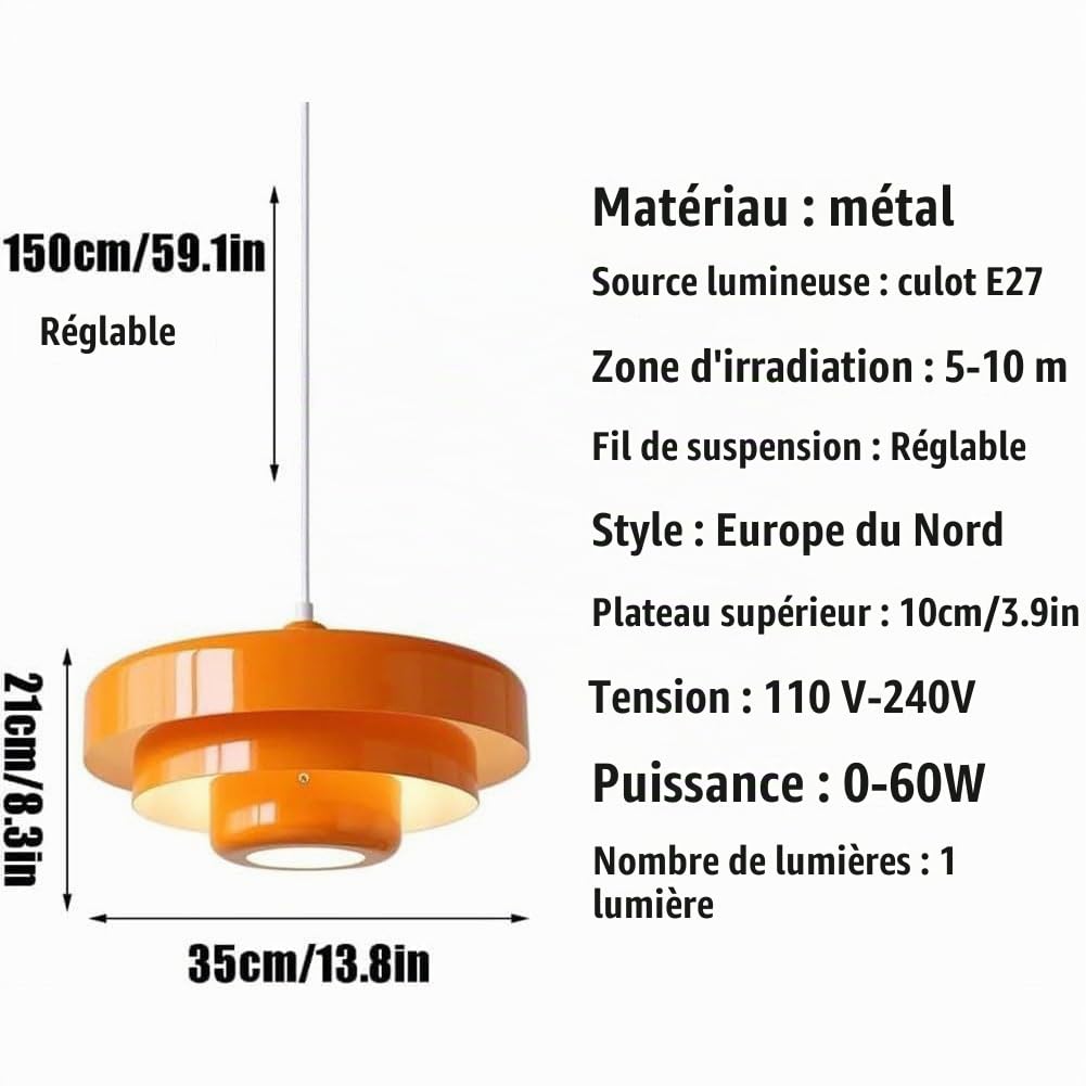 Orange, Luminaires De Plafond, Abat-Jour De Suspension Creative Multilayer Iron Art, Lustre De Style Industriel Nordique, Suspension De Décoration De Salon De Bureau