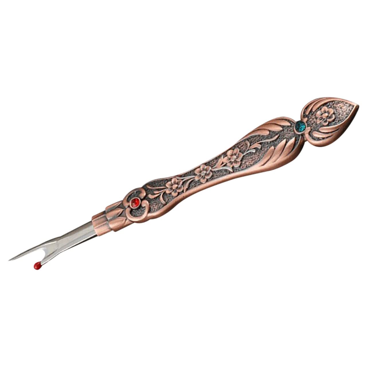 NUOBESTY 5 Piezas Desgarrador de costuras cortador de hilo herramienta de trenza herramienta de tejido desgarradores de hilo delicado quitar los puntos Accesorios Metal