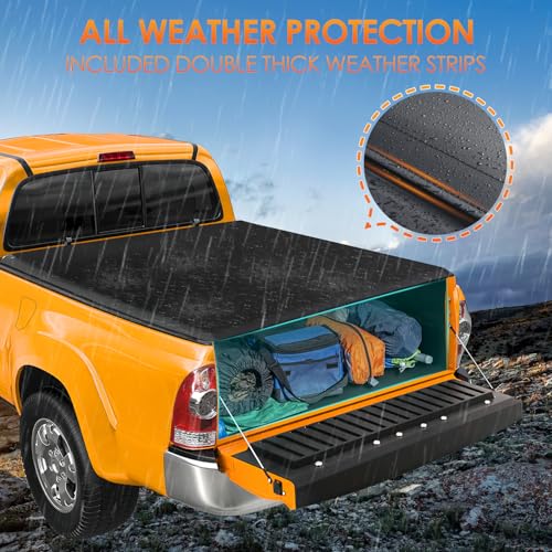 Image of Nilight Soft Roll Up Tonneau Cover for Toyota Tacoma 2005-2015 5ft Bed
