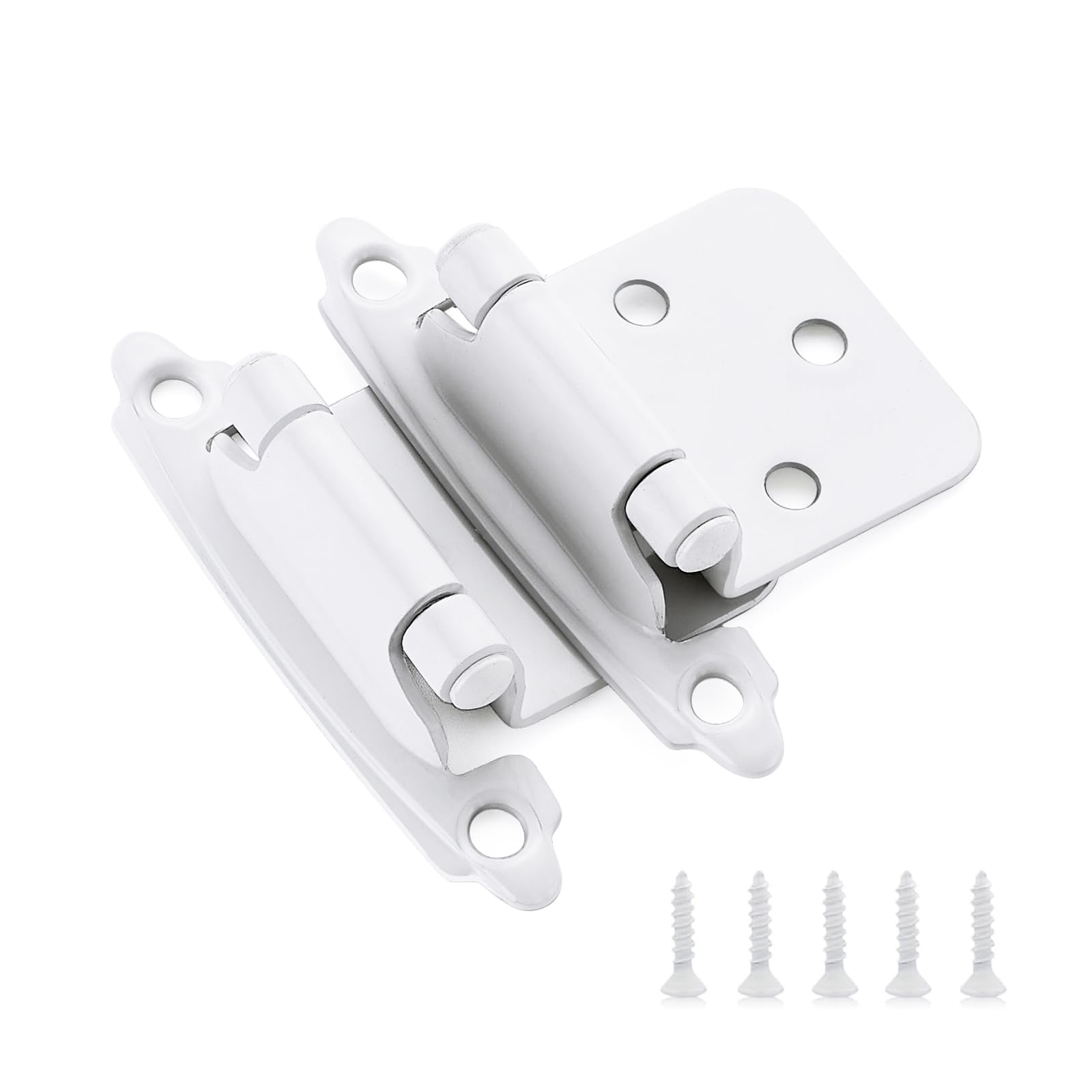 Photo 1 of Ravinte White Cabinet Hinges, 1/2 Inch Overlay, 50 Pack
