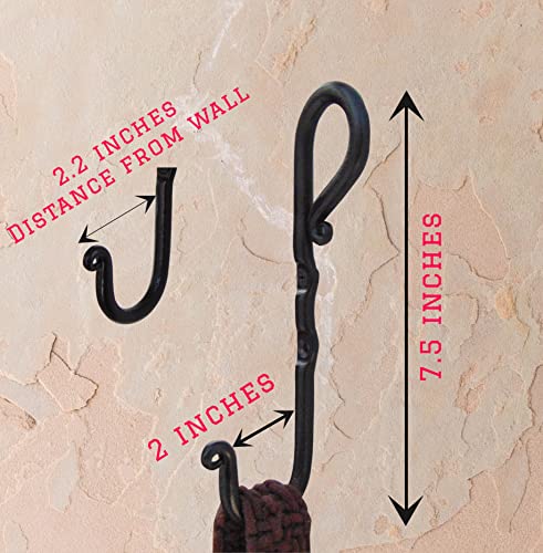 Hell Blues Hb 4-Pack Vintage Single Hook Decorative Wrought Iron Wall Mounted Hooks, Farmhouse Decor Wall Hook For Coats, Bags, Hats, Towels And More [7.5" Inch] #TOP2