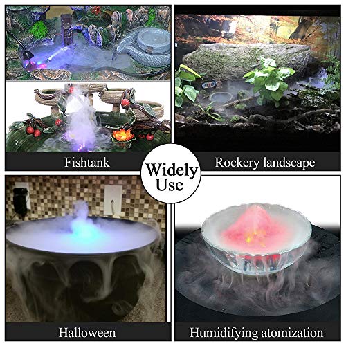 TPSKY 12 LED Light Ultrasonic Mist Maker Fogger, Water Fountain Pond Indoor Outdoor Underwater Lights,for Inndoor Outdoor Garden Fountain Accessories - Thumbnail 5