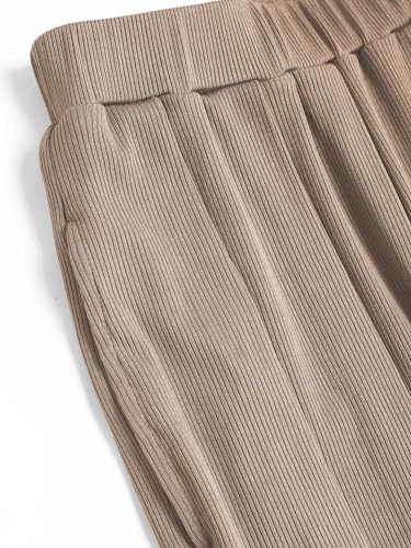 CIDER Petite Solid Elastic Waist Wide Leg Pants3