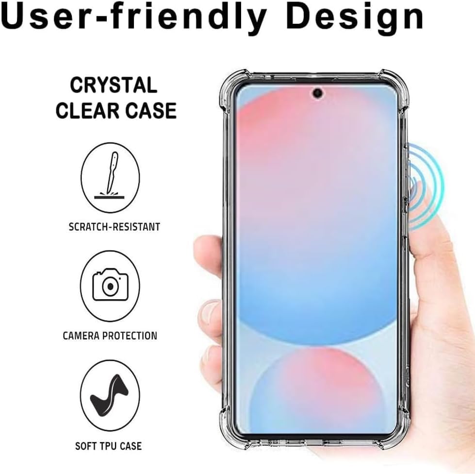 Image of REALCASE Silicone Samsung A56 5G Back Cover Case, Scratch Resistant Protective Crystal Clear Transparent Shock Proof Bumper Back Cover Case for Samsung Galaxy A56 5G