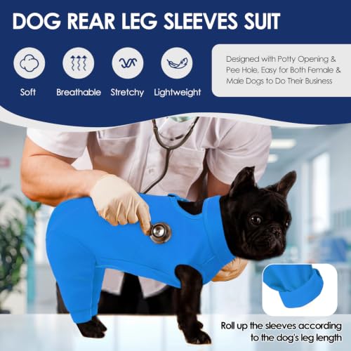 Image of KOESON Dog Recovery Suit Hind Leg, Recovery Sleeve for Female Male Dogs, Pet Leg Sleeve to Stop Licking, Pet Rear Leg Wound Cover, Dog Spay Onesie for Wound Heal Care