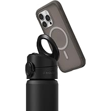 RhinoShield Black AquaStand Magnetic Bottle 23oz with Vero Black iPhone 16 Pro AirX Protective Case | Stainless Steel Insulated Water Bottle with Straw Lid and MagSafe Compatible Handle