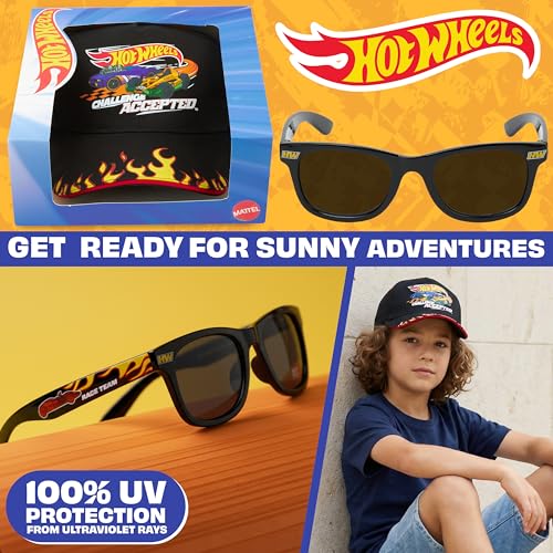 Image of Paw Patrol | Hot Wheels | Sesame Street Kids Baseball Cap & Sunglasses Set with UV Protection, Gifts for Boys 2-6