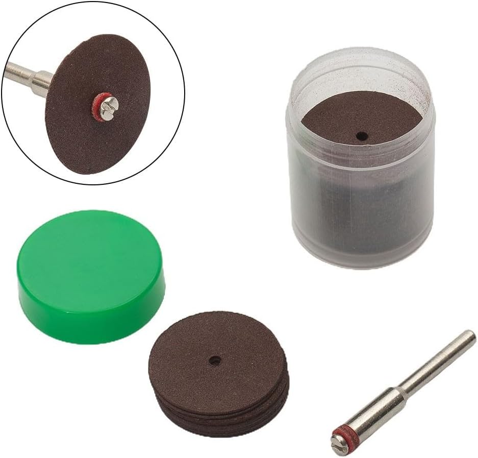 Rotary Tool 36Pcs Cutting Disc Set with 1 Connecting Rod, 24mm Grinding Wheels for Various Materials Including Metal and Wood