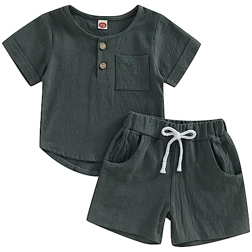 Image of Mubineo Infant Toddler Baby Boy Summer T Shirt Shorts Outfits Short Sleeve Tee Tops Clothes Set