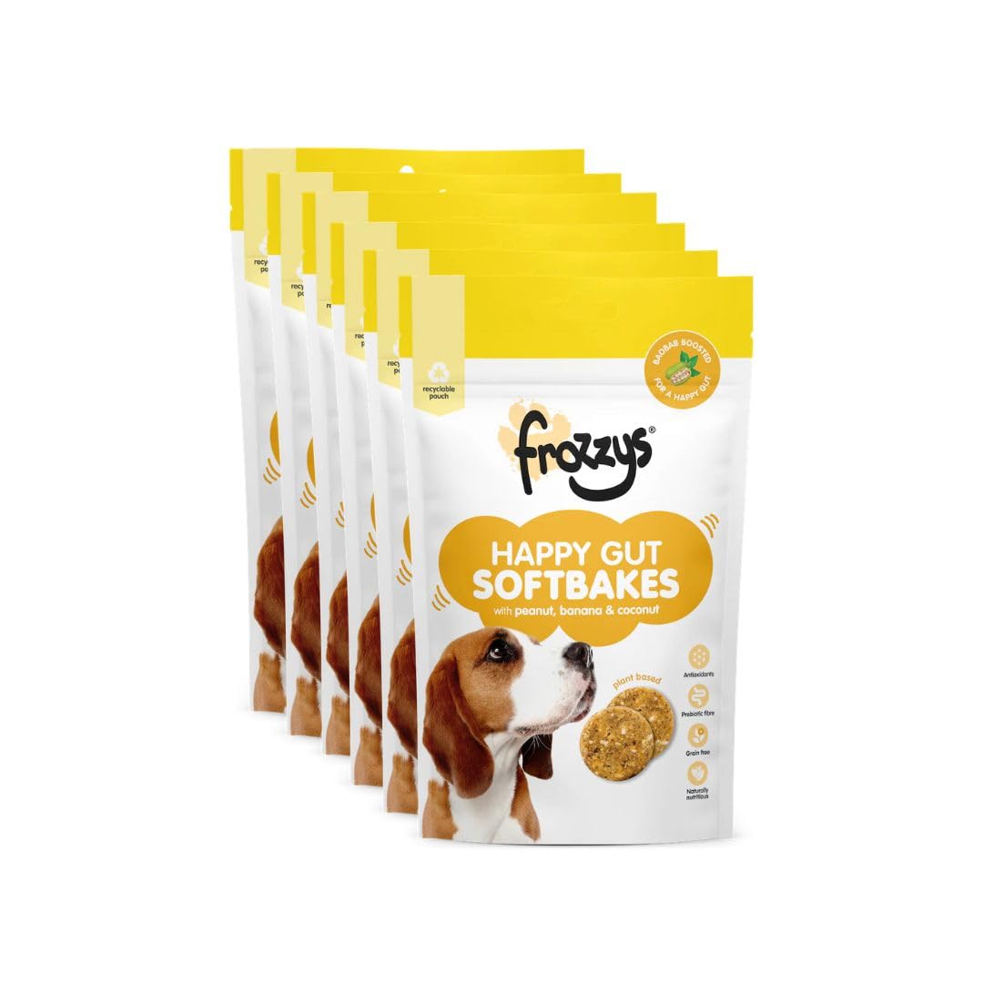 Frozzys Happy Gut Softbakes Grain Free Dog Treats with Prebiotic Fibre & Antioxidants for Gut Health