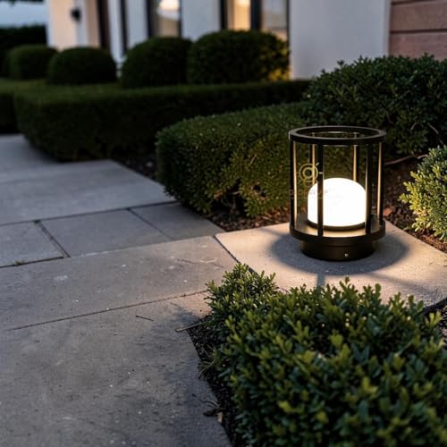 Image of Glowave Outdoor Bollard Light for Garden & Pathway, Waterproof Lantern Post for Patio or Fench Deck, Doorway Porch Pillar Lamp - Warm White (788S /GL-BK)