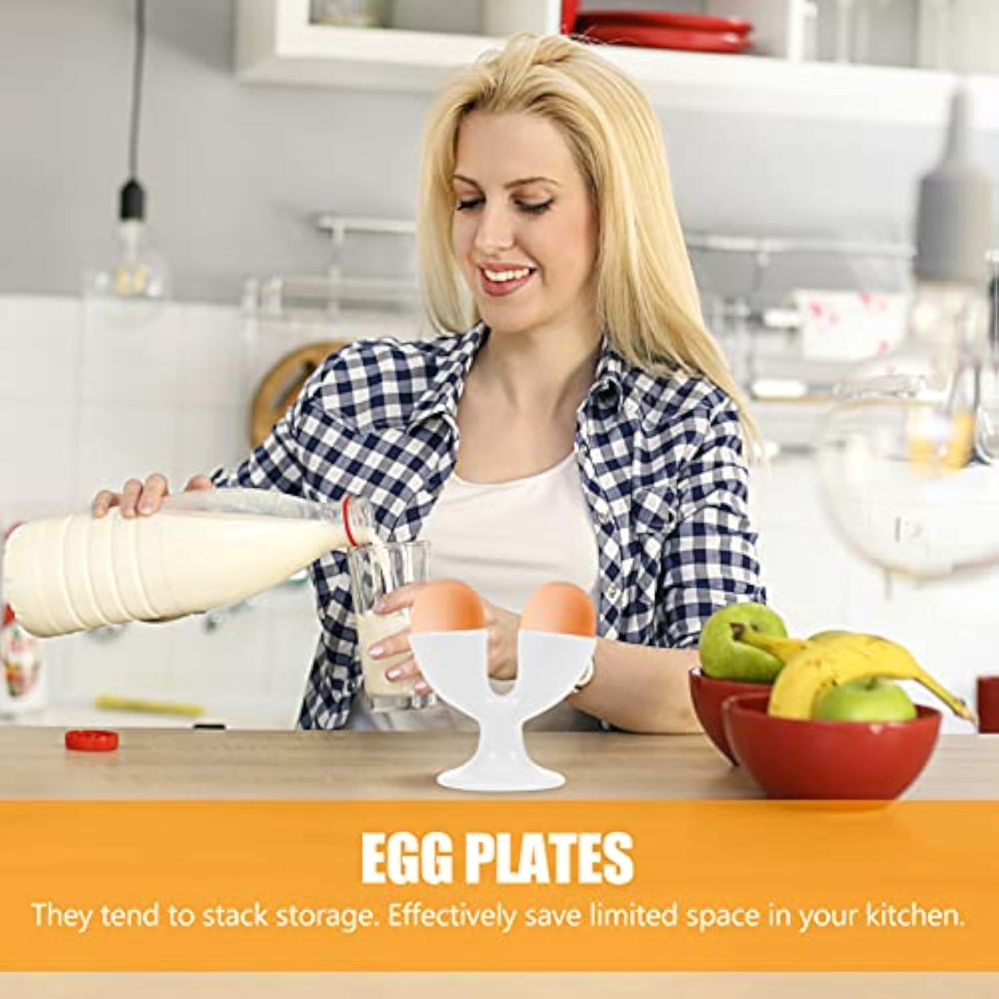 Ceramic Egg Tray, Anti-Slip Egg Holder for Refrigerator
