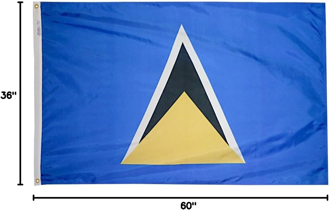 Annin Flagmakers St. Lucia Flag USA-Made to Official United Nations Design Specifications, 3 x 5 Feet (Model 197225)